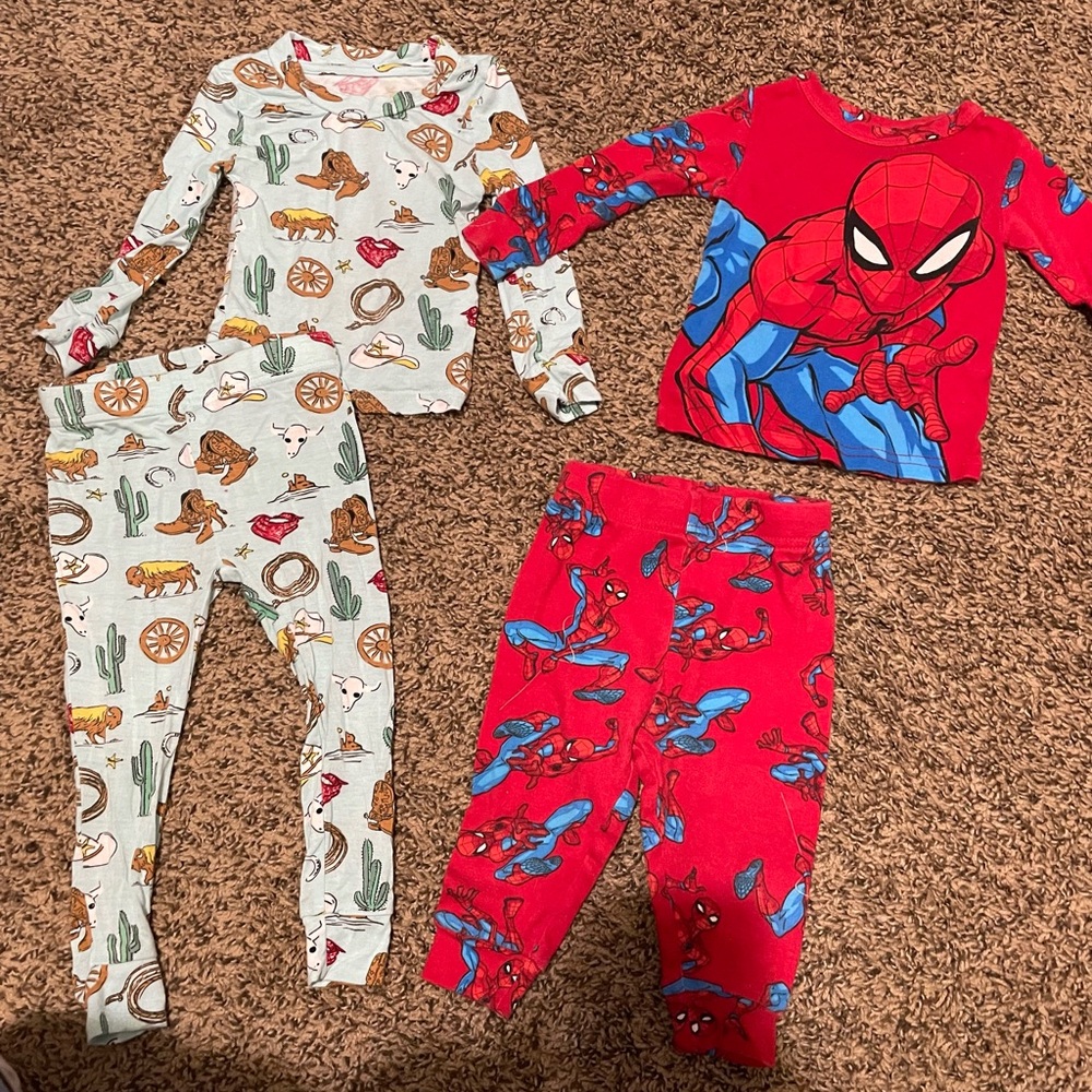 Red Spider-Man and Western Kids Pajama Sets